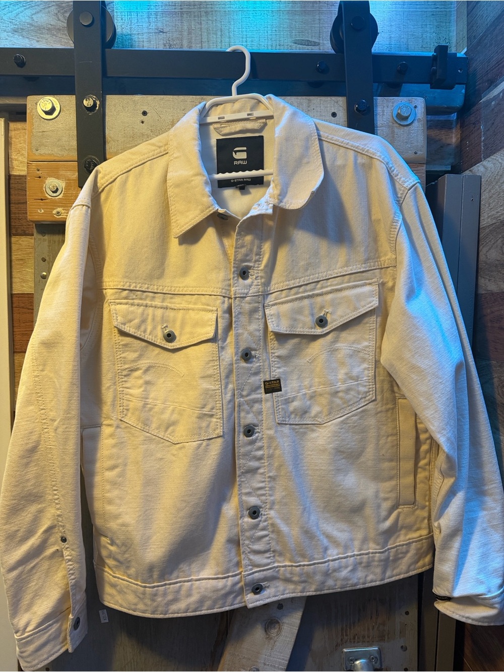 G-Star Men’s Cream-Colored Lightweight Shirt Jacket